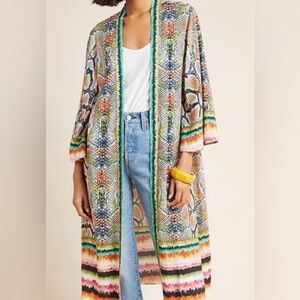 Anthropologie Blank London Colorful Snake Patterned Kimono Duster, one size NWT